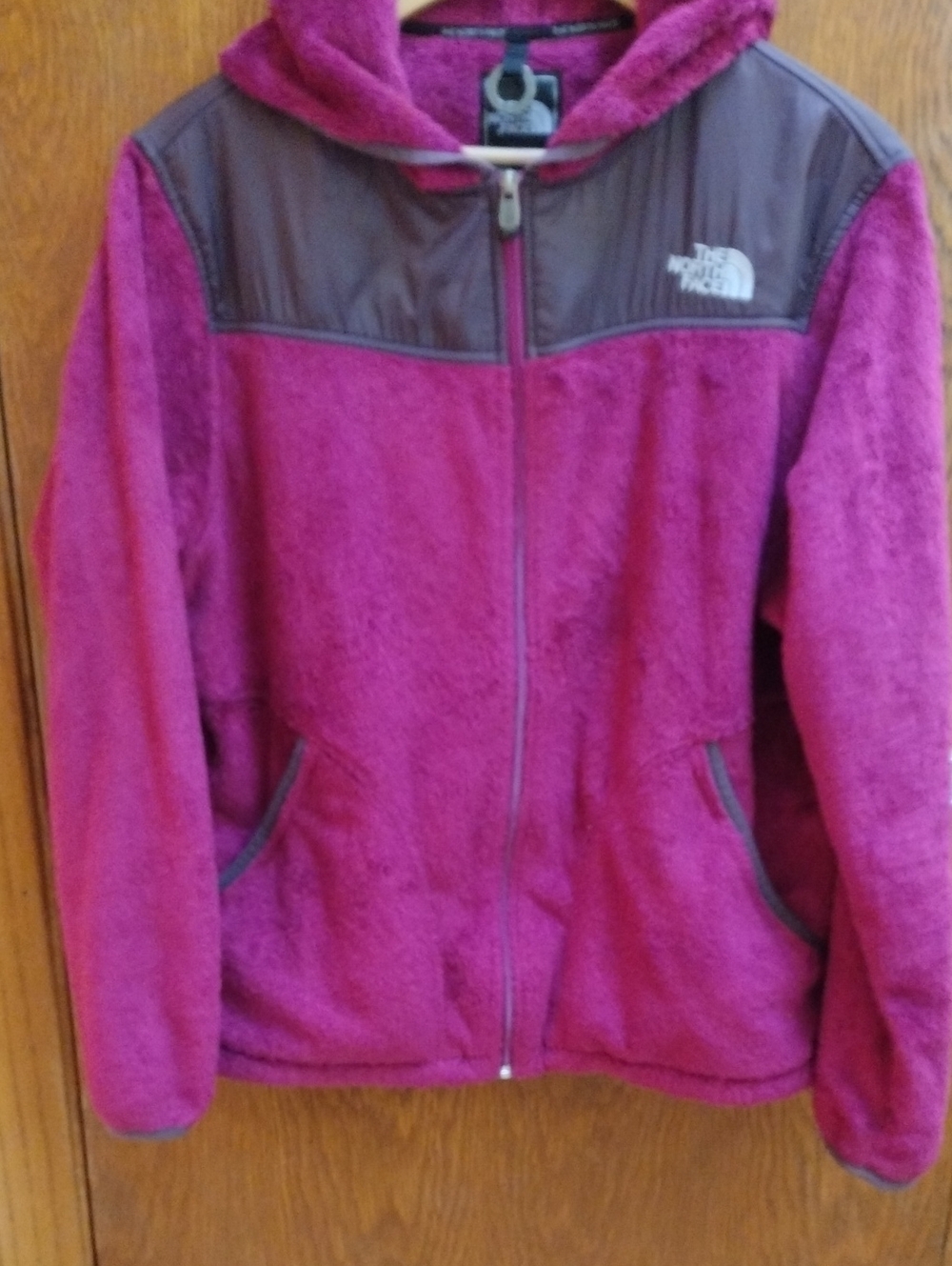 The North Face Women's Dark Magenta Plush Teddy Jacket with Hood